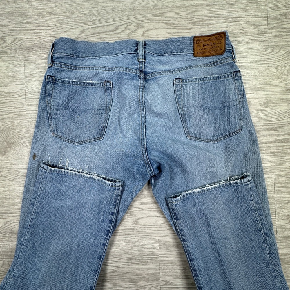 Polo Ralph Lauren Men's Jeans Straight Distressed Blue 34x30 Denim Stretch - Picture 9 of 9